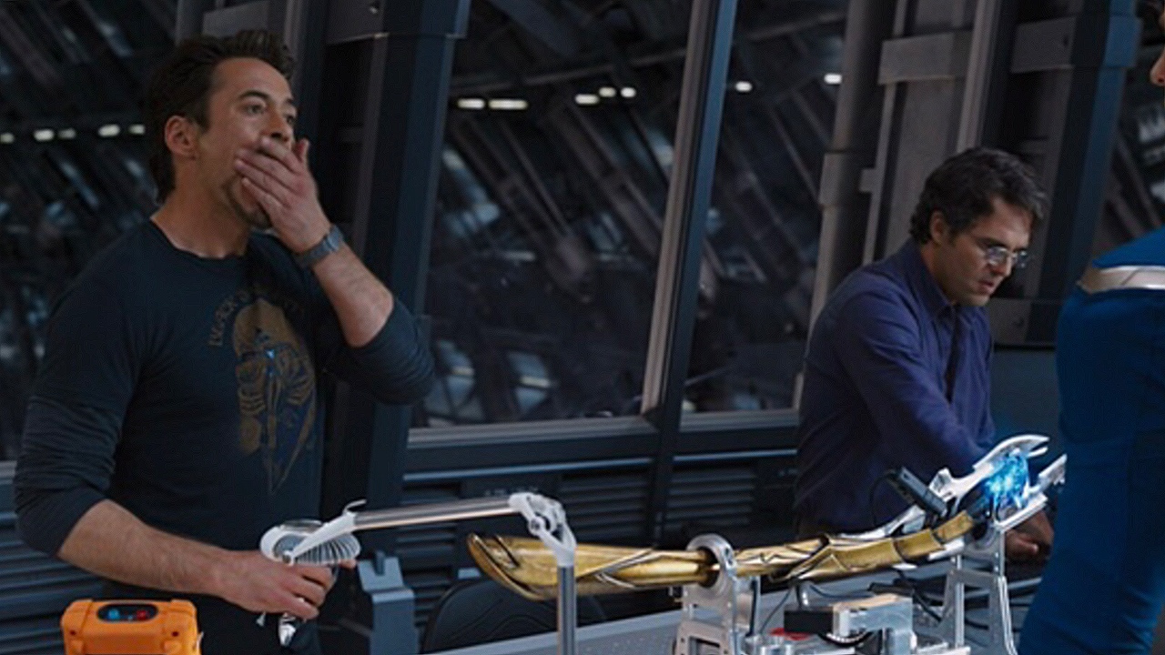 Robert Downey Jr. and Mark Ruffalo in The Avengers (2012)