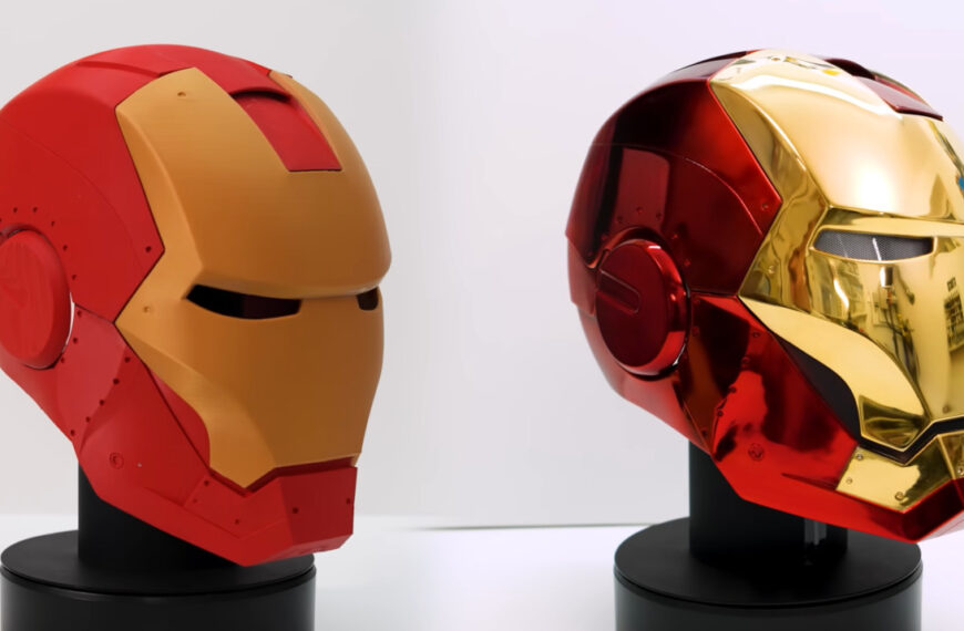Electroplating A 3D-Printed Iron Man Helmet To Make It Look Like The One From The Movies