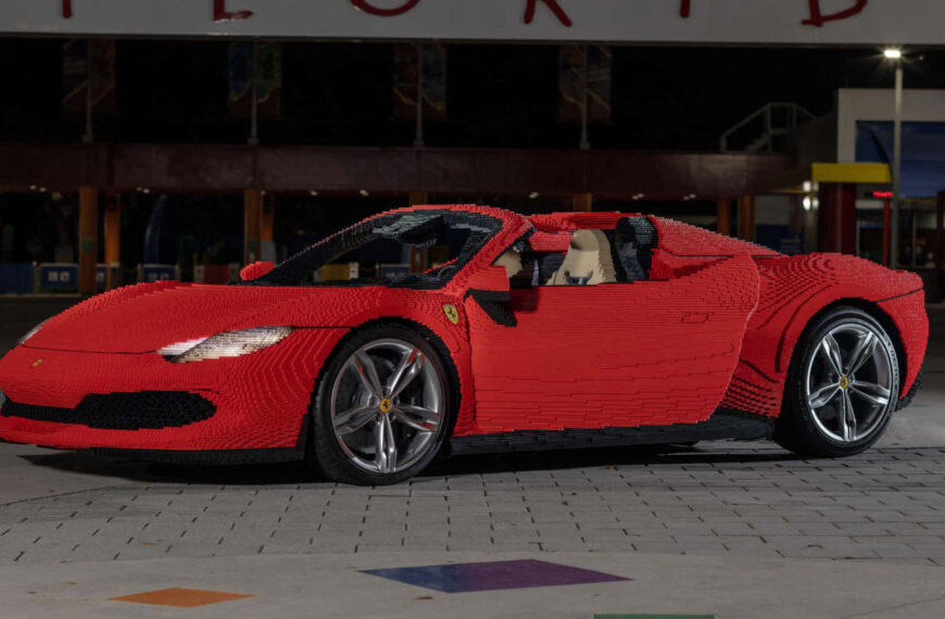 LEGO Builders Construct 1:1 Scale Replica Of Ferrari 296 GTS For LEGOLAND Florida