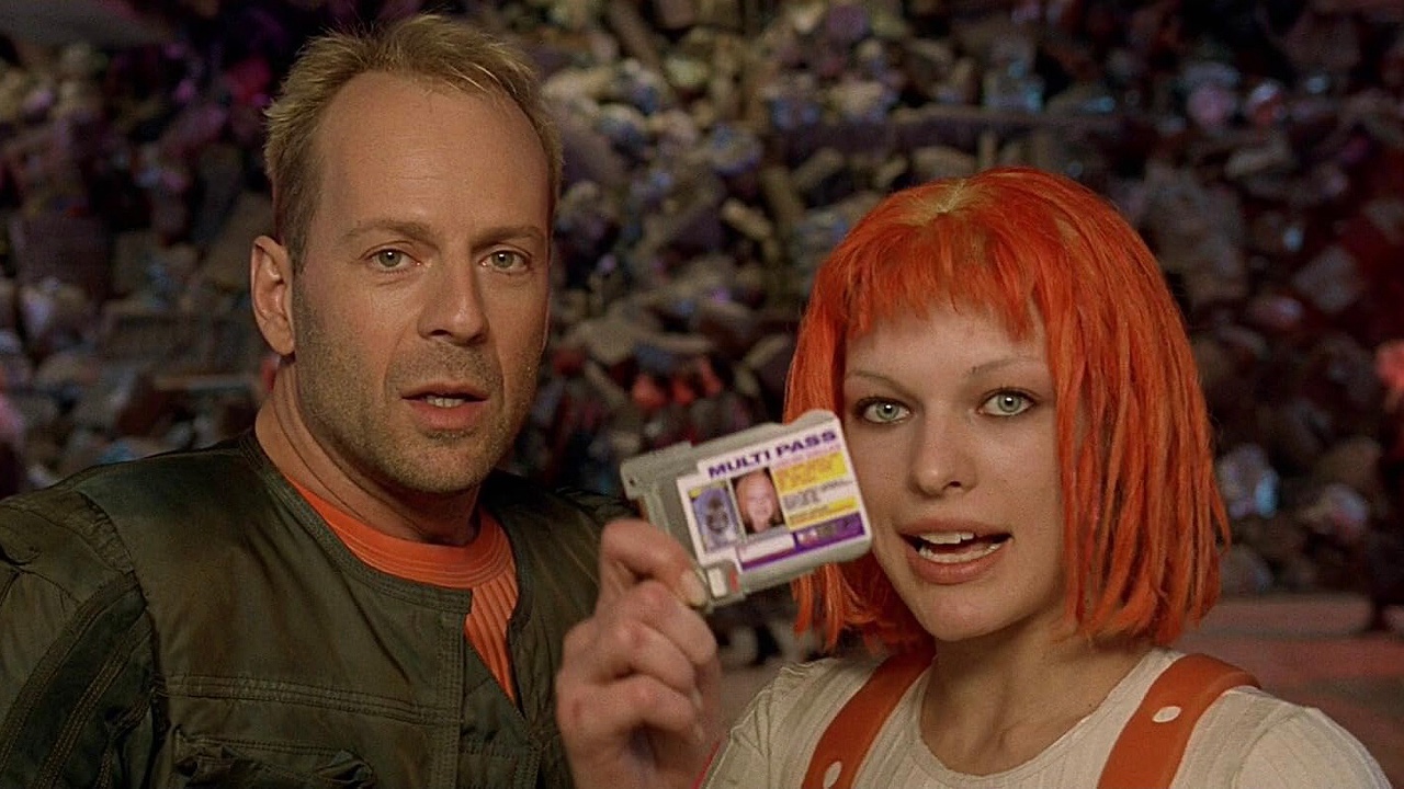 Milla Jovovich and Bruce Willis in The Fifth Element (1997)
