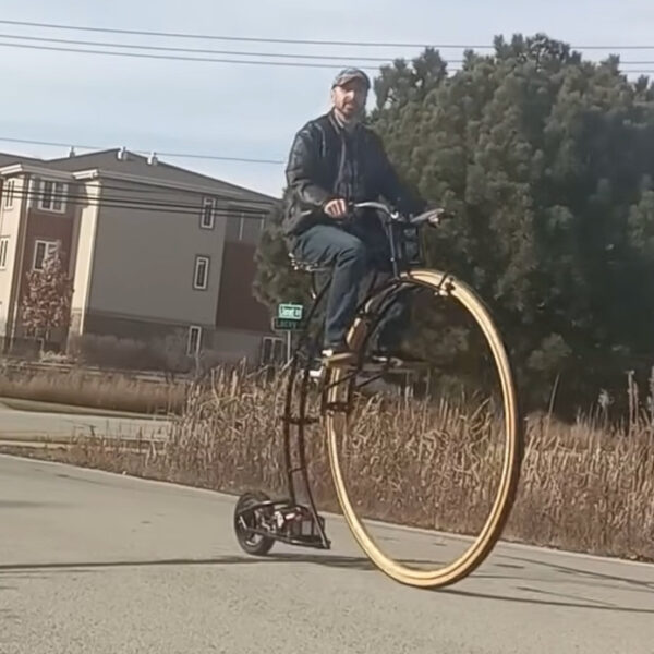 Building And Riding An Electric Hubless Penny Farthing Bicycle