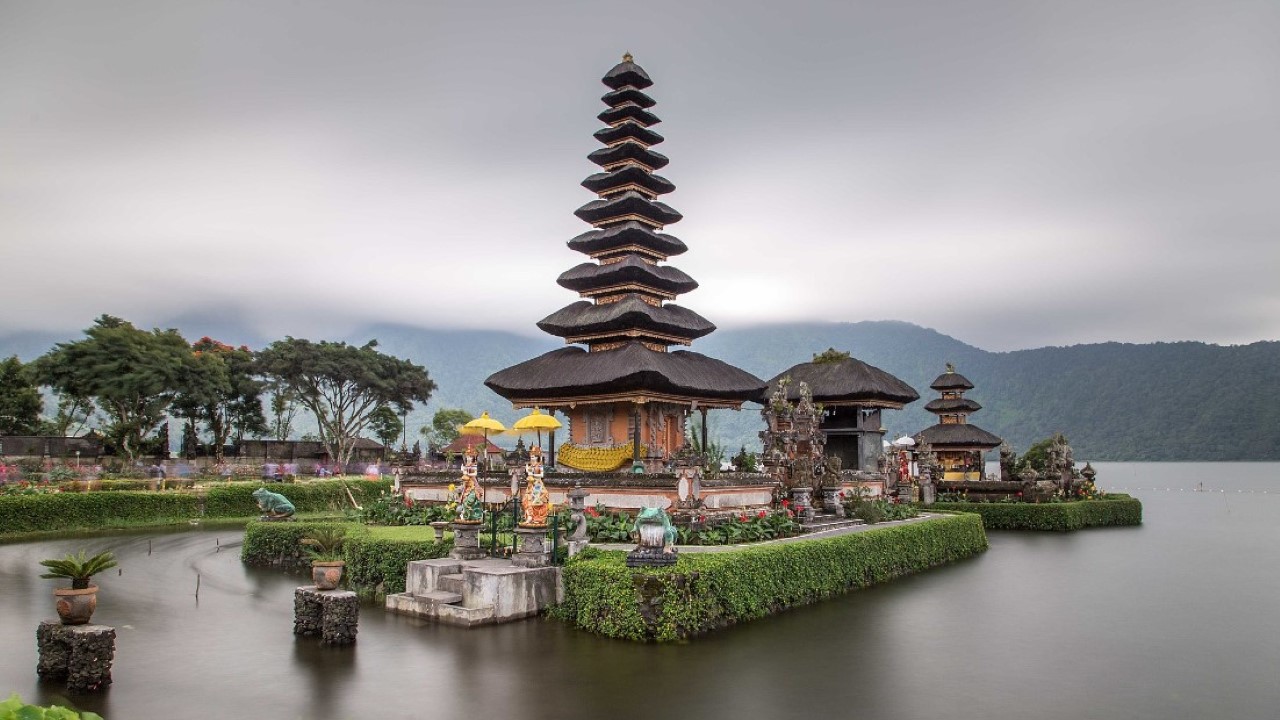 Pura Bratan Water Temple in Bali, Indonesia.
