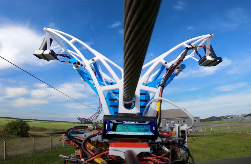 Autonomous Drone Attaches To Power Lines To Recharge Itself