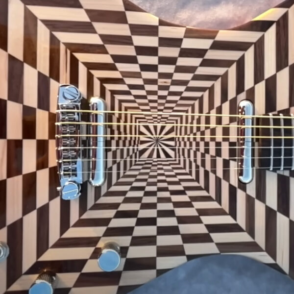 Crafting A 3D Checkerboard Optical Illusion Guitar