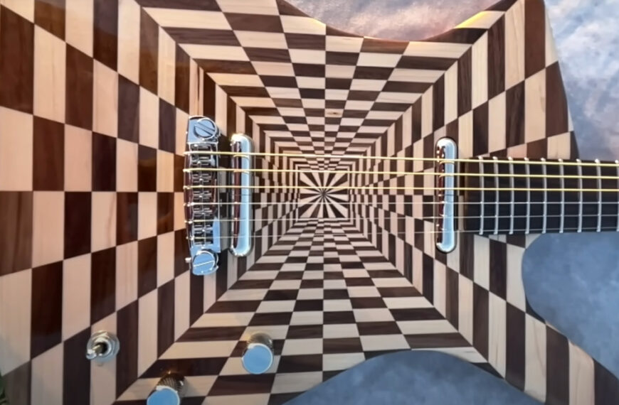 Crafting A 3D Checkerboard Optical Illusion Guitar